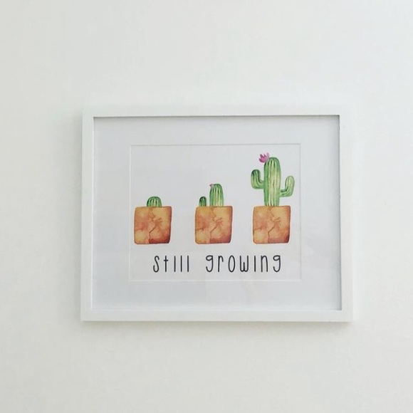 Other - Cactus Print Framed Wall Art Mental Health